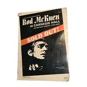 Rod McKuen at Carnegie Hall His Birthday Concert SOLD OUT Song Book Sheet Music